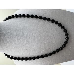 Black Faceted Glass Bead Necklace
